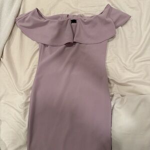 Missguided Off-Shoulder Violet Mini Dress